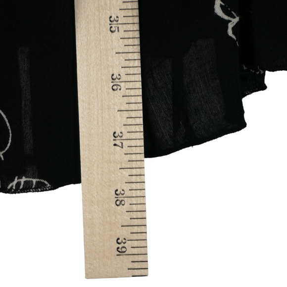 Patrons of Piece Black Dress Womens Size XS Black Floral Sheer Elastic Waist - Picture 10 of 11